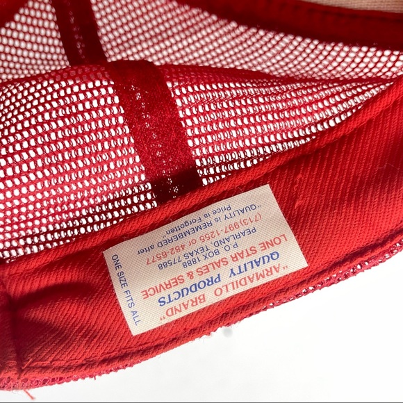 True Vintage Armadillo Brand Red NASA hat Trucker - Picture 6 of 13